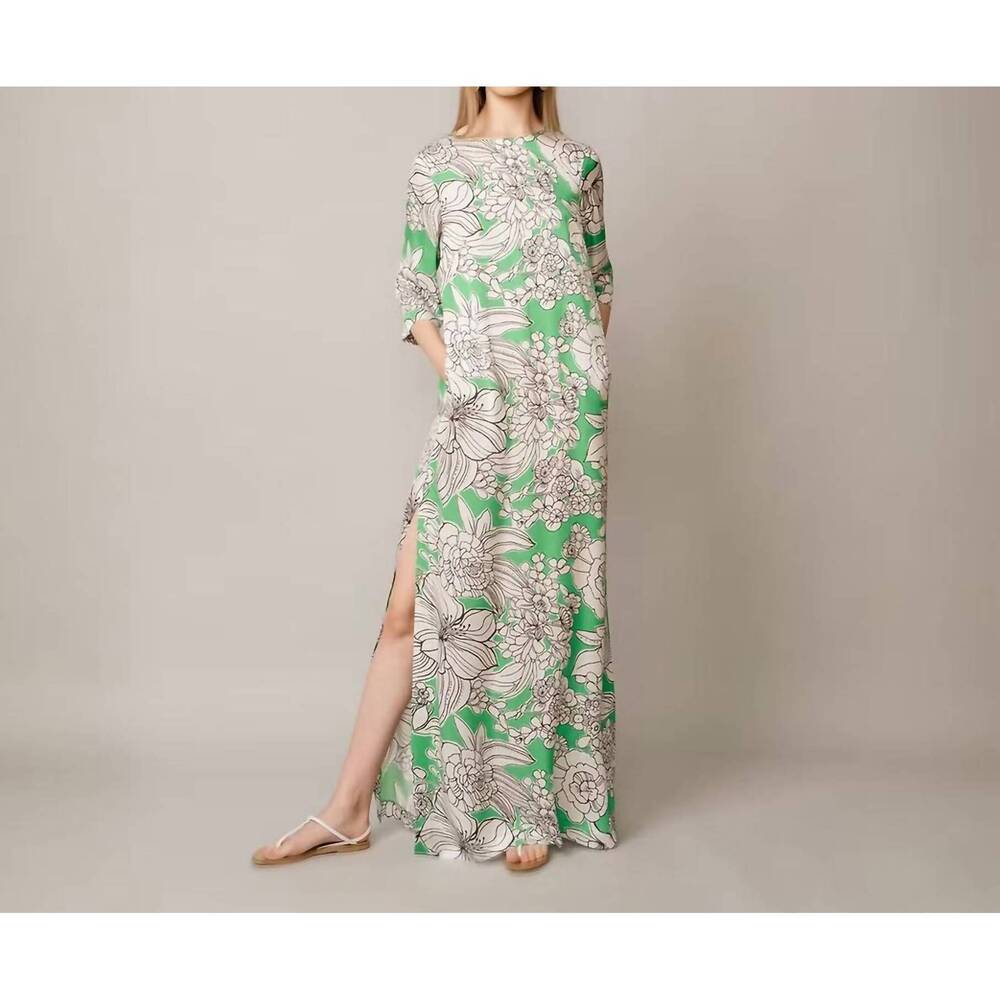 NEW MAISON ZOULIAS robinson maxi dress in green floral